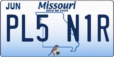 MO license plate PL5N1R
