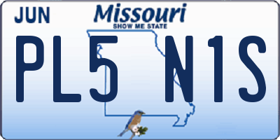 MO license plate PL5N1S