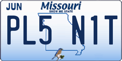MO license plate PL5N1T