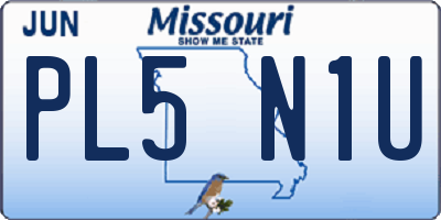MO license plate PL5N1U