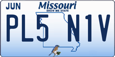 MO license plate PL5N1V
