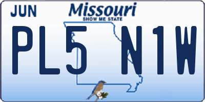 MO license plate PL5N1W