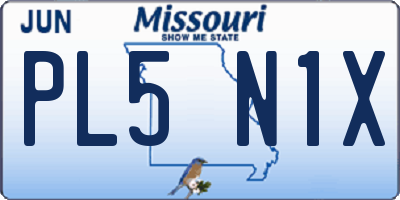 MO license plate PL5N1X