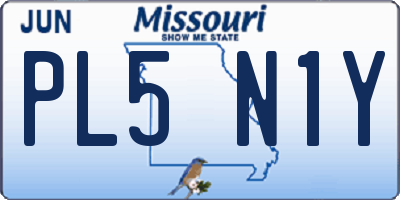 MO license plate PL5N1Y