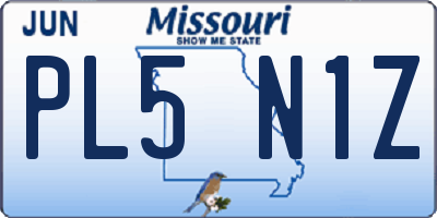 MO license plate PL5N1Z