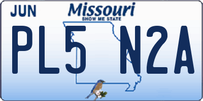 MO license plate PL5N2A