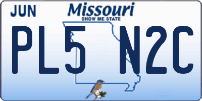 MO license plate PL5N2C