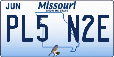 MO license plate PL5N2E