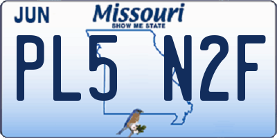 MO license plate PL5N2F