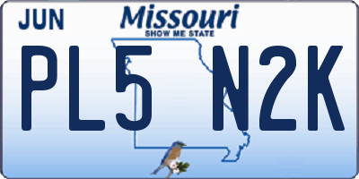 MO license plate PL5N2K