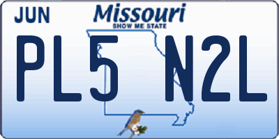 MO license plate PL5N2L