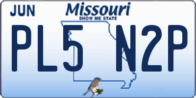 MO license plate PL5N2P