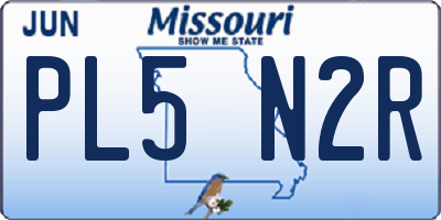 MO license plate PL5N2R