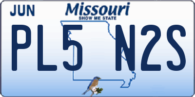 MO license plate PL5N2S