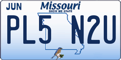 MO license plate PL5N2U