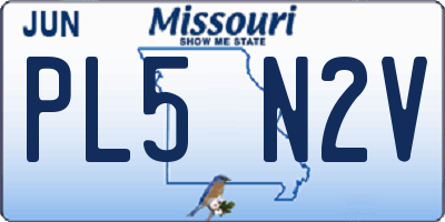 MO license plate PL5N2V