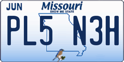 MO license plate PL5N3H