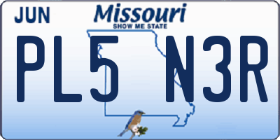 MO license plate PL5N3R