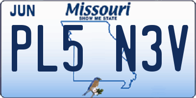 MO license plate PL5N3V
