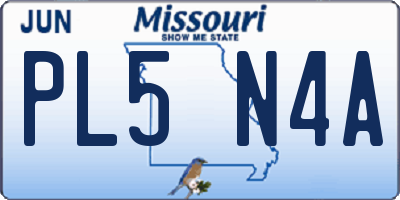 MO license plate PL5N4A