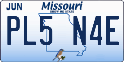 MO license plate PL5N4E