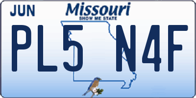 MO license plate PL5N4F