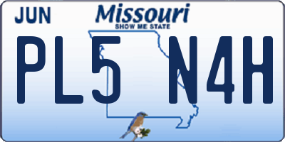 MO license plate PL5N4H