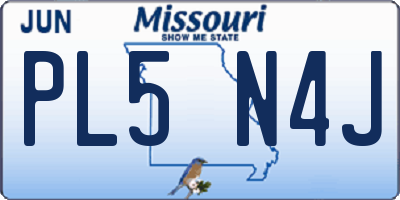 MO license plate PL5N4J