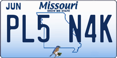 MO license plate PL5N4K
