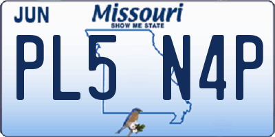 MO license plate PL5N4P