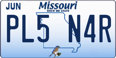 MO license plate PL5N4R