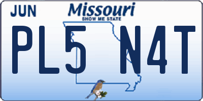 MO license plate PL5N4T