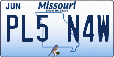 MO license plate PL5N4W