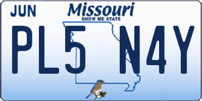 MO license plate PL5N4Y
