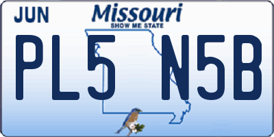 MO license plate PL5N5B