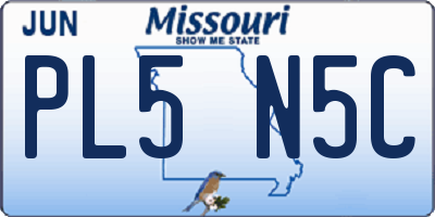 MO license plate PL5N5C
