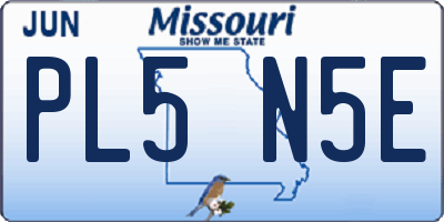 MO license plate PL5N5E