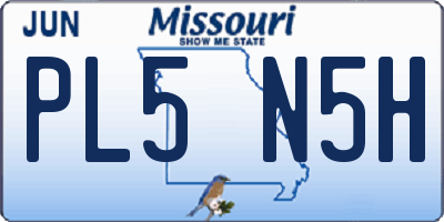 MO license plate PL5N5H