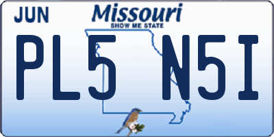 MO license plate PL5N5I