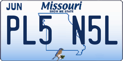 MO license plate PL5N5L