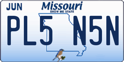 MO license plate PL5N5N