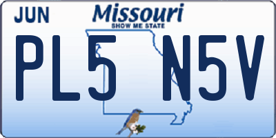 MO license plate PL5N5V