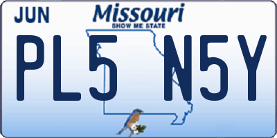 MO license plate PL5N5Y