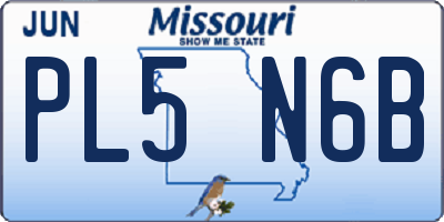 MO license plate PL5N6B