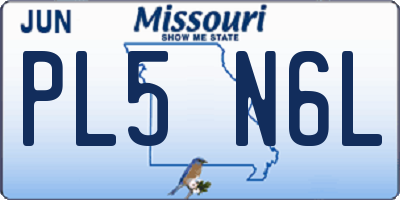MO license plate PL5N6L