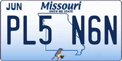 MO license plate PL5N6N