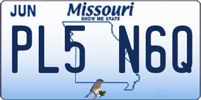MO license plate PL5N6Q