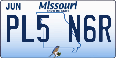 MO license plate PL5N6R