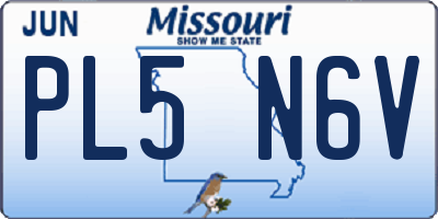 MO license plate PL5N6V