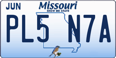 MO license plate PL5N7A